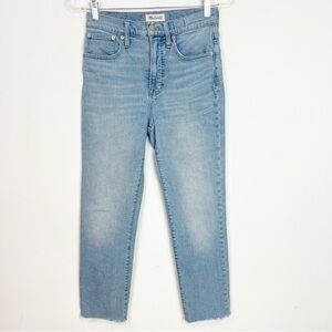 MADEWELL THE PERFECT VINTAGE JEANS LIGHT WASH FRAY HEM WOMENS SZ 26